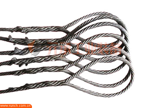 青岛进口起重吊索具厂家销售：国产插编钢丝绳索具(麻芯)